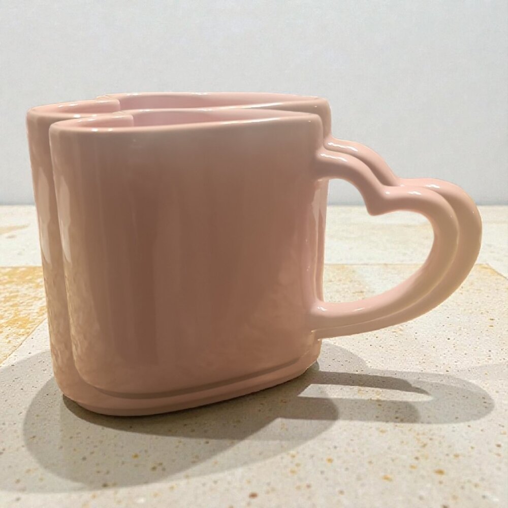 Pink Heart-Handle Ceramic Mug - Picture 2 of 8